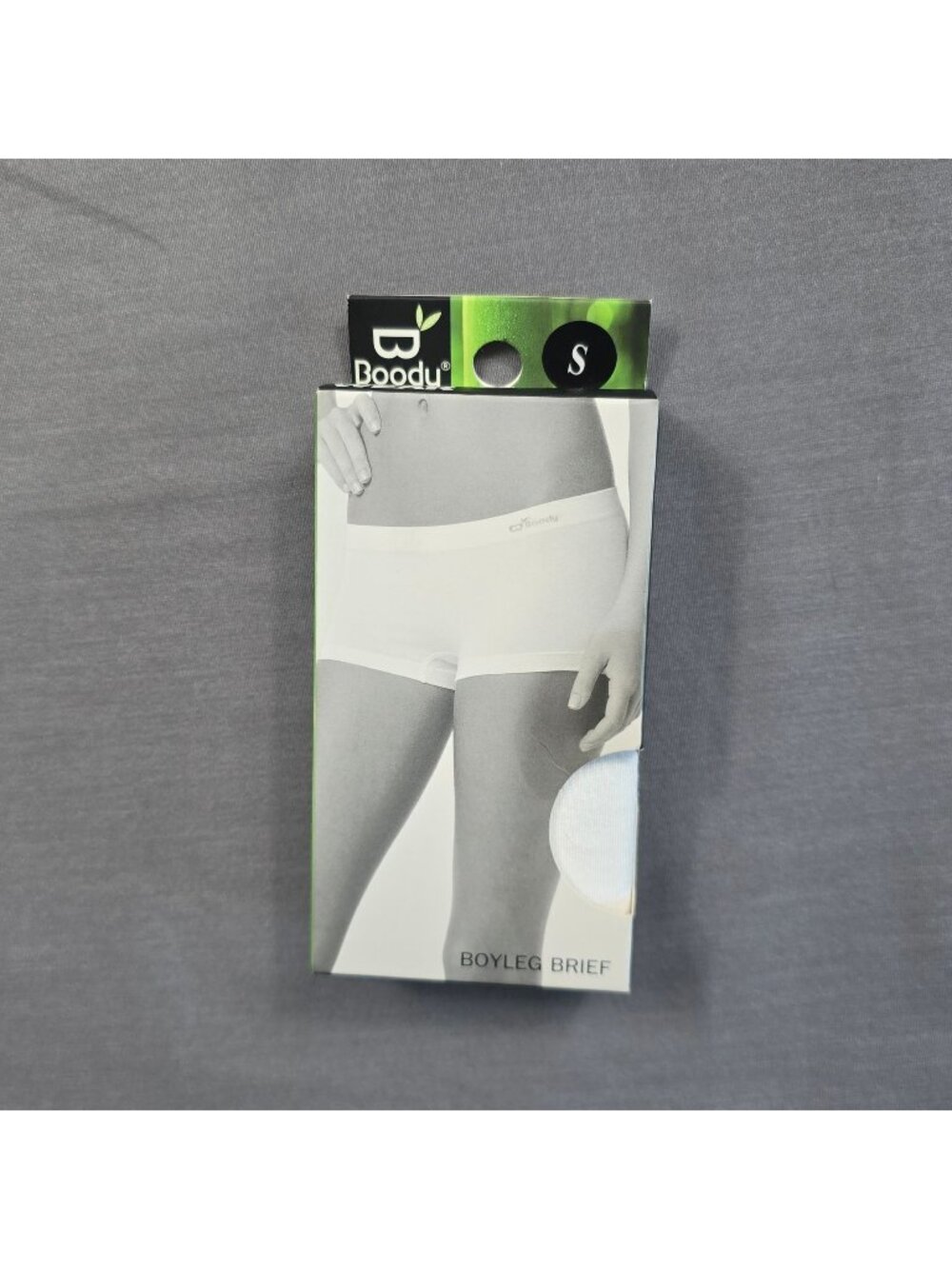 Boody Womens Small Boyleg Brief Bamboo White Stretch Moisture-Wicking Underwear